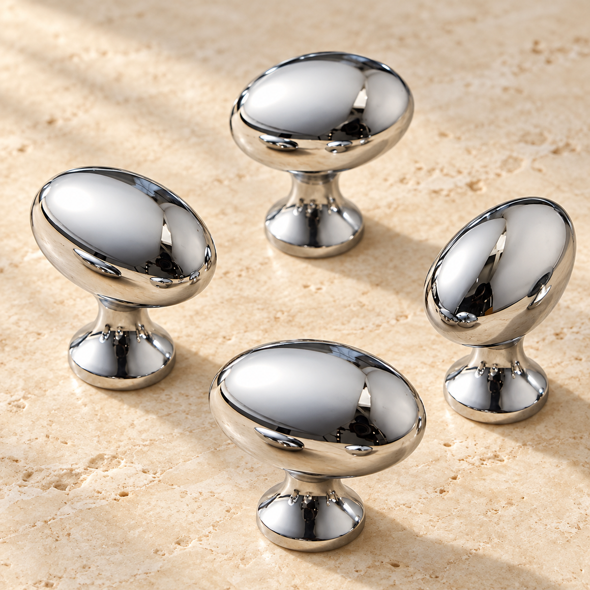 Polished Brass & Chrome Cabinet Knob — Solid Brass Modern Hardware — approved main product image