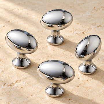 Polished Brass & Chrome Cabinet Knob — Solid Brass Modern Hardware — approved main product image