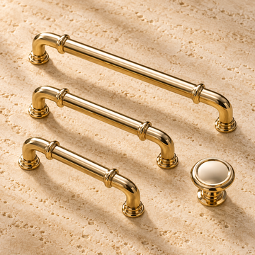 Polished Brass Cabinet Pull & Knob — Solid Brass Luxury Hardware — approved main product image