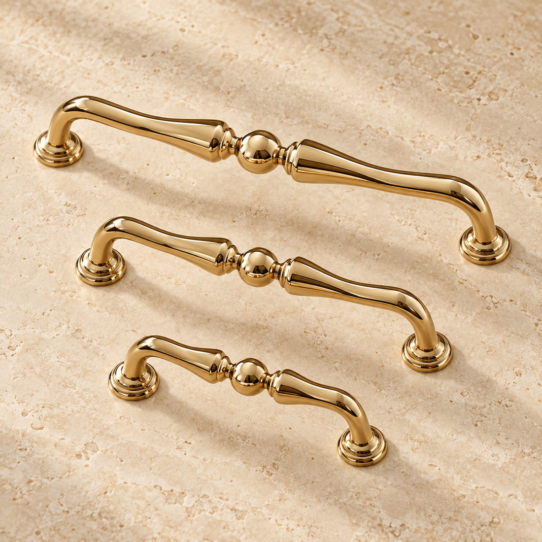Polished Brass Cabinet Pulls — Solid Brass Luxury Hardware — approved main product image