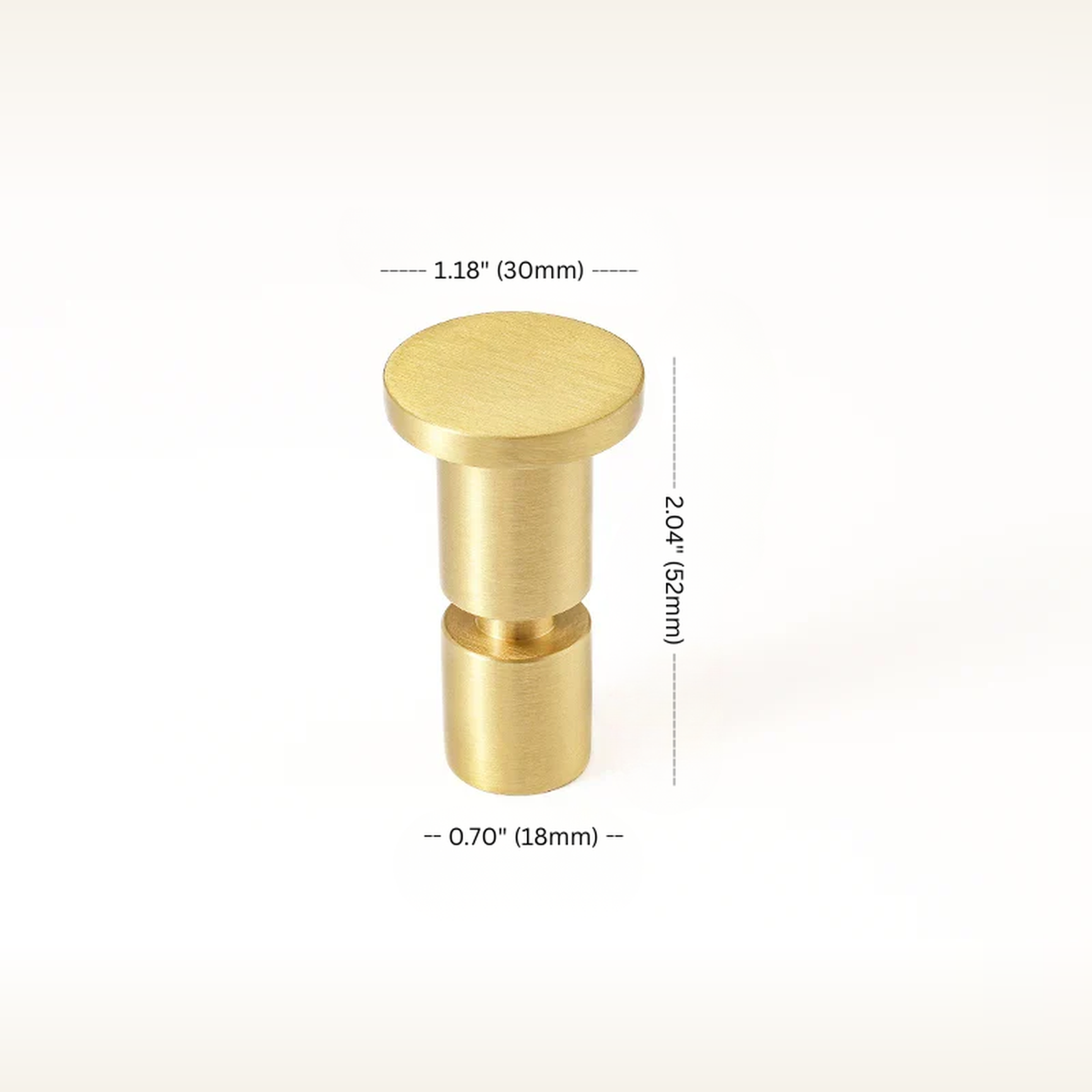 Solid Brass Wall Hook — Minimalist Decorative Robe Hook — measurements and dimensions 1