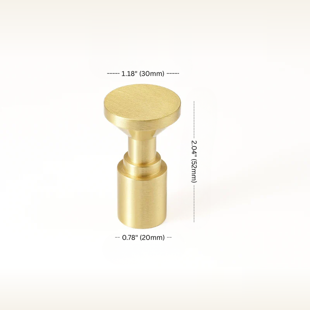 Solid Brass Wall Hook — Minimalist Decorative Robe Hook — measurements and dimensions 4