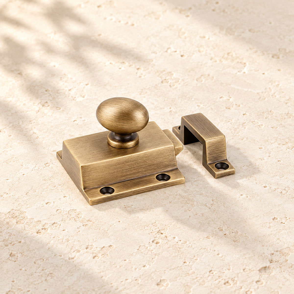 Antique Brass Door Bolt Latch — Solid Brass Cabinet & Door Hardware — approved main product image