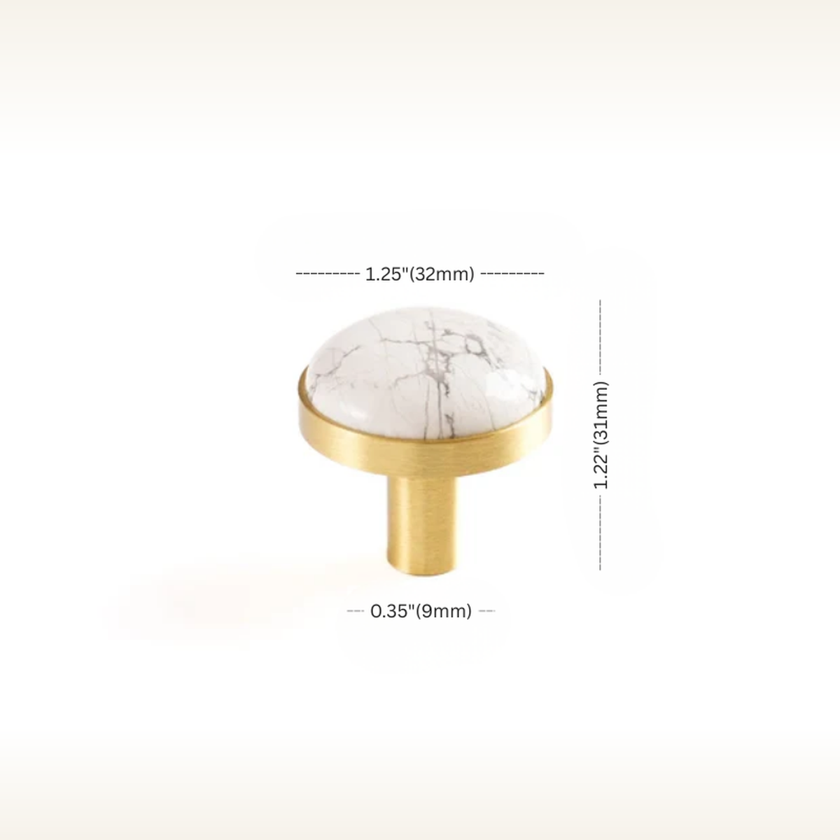 Brass & Natural Stone Wall Hooks — Nordic Pastoral Design — measurements and dimensions 1