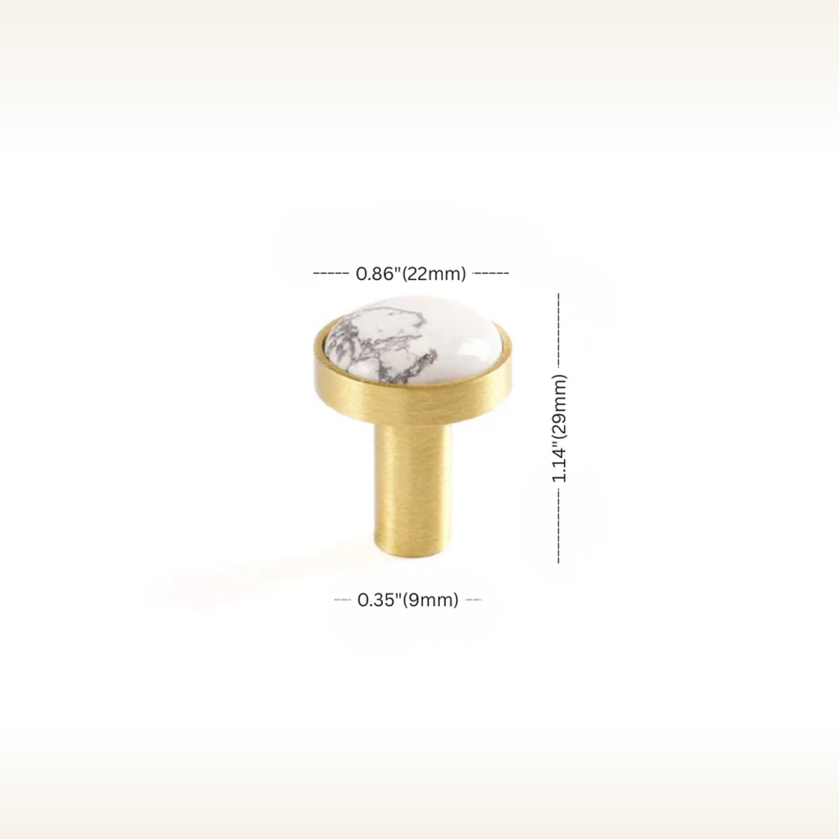 Brass & Natural Stone Wall Hooks — Nordic Pastoral Design — measurements and dimensions 2