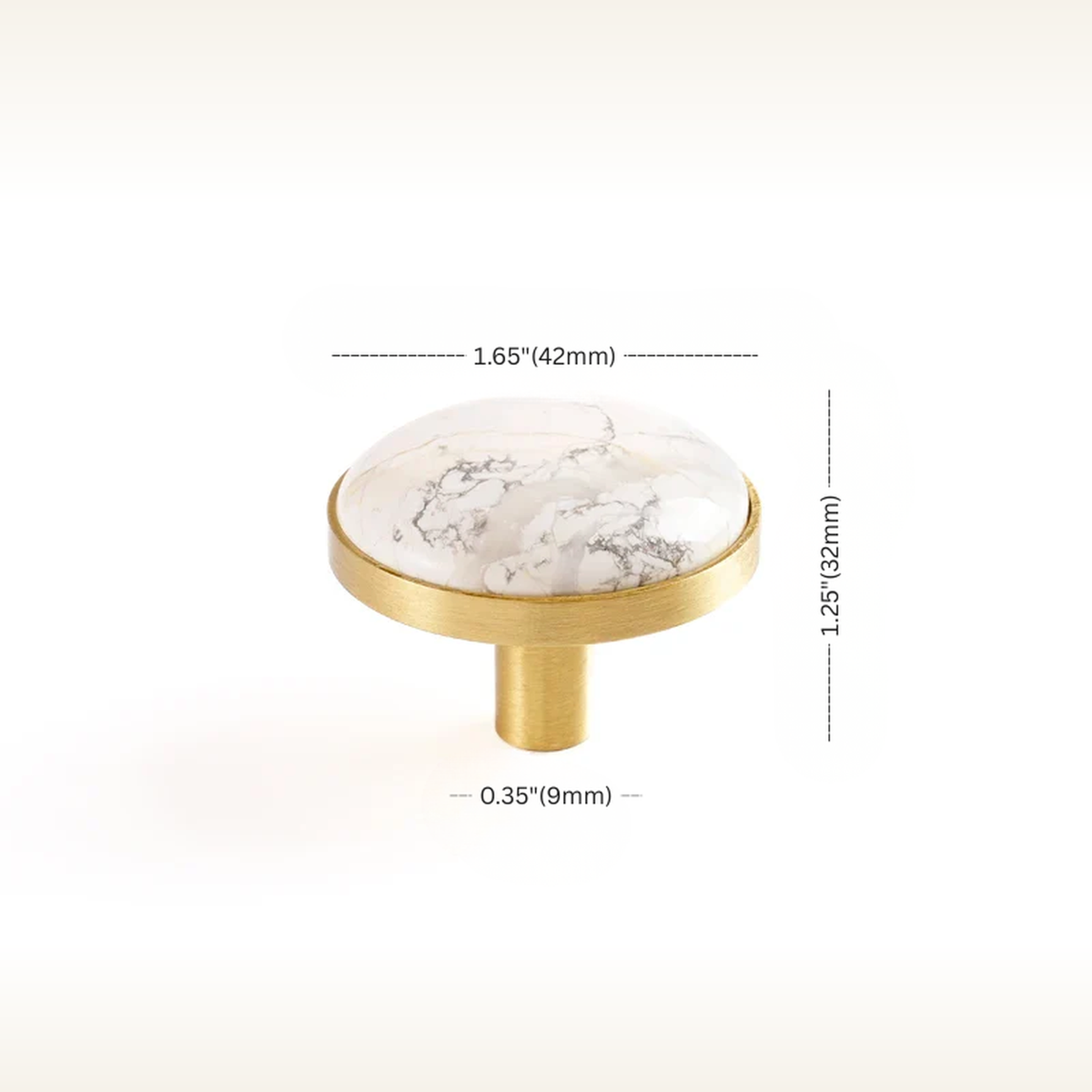 Brass & Natural Stone Wall Hooks — Nordic Pastoral Design — measurements and dimensions 9