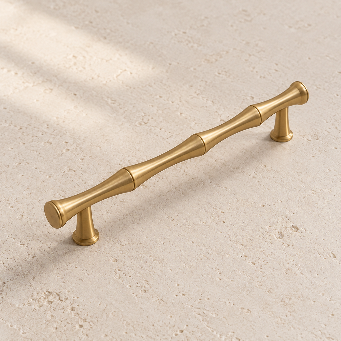 Brushed Brass Bamboo Cabinet Pull & T Knob - Modern Design — approved main product image