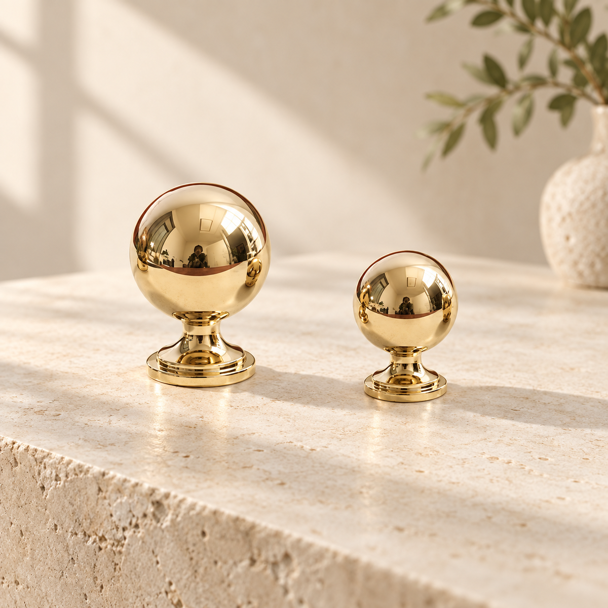 Brushed Gold Round Cabinet Knob — Modern Minimalist Design — approved main product image