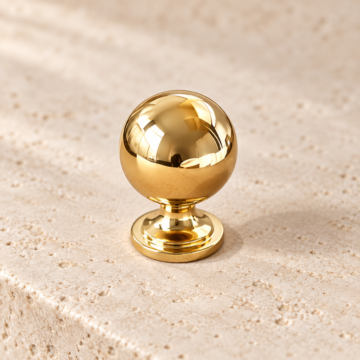 Brushed Gold Round Cabinet Knob — Modern Minimalist Design — accurate supporting product view