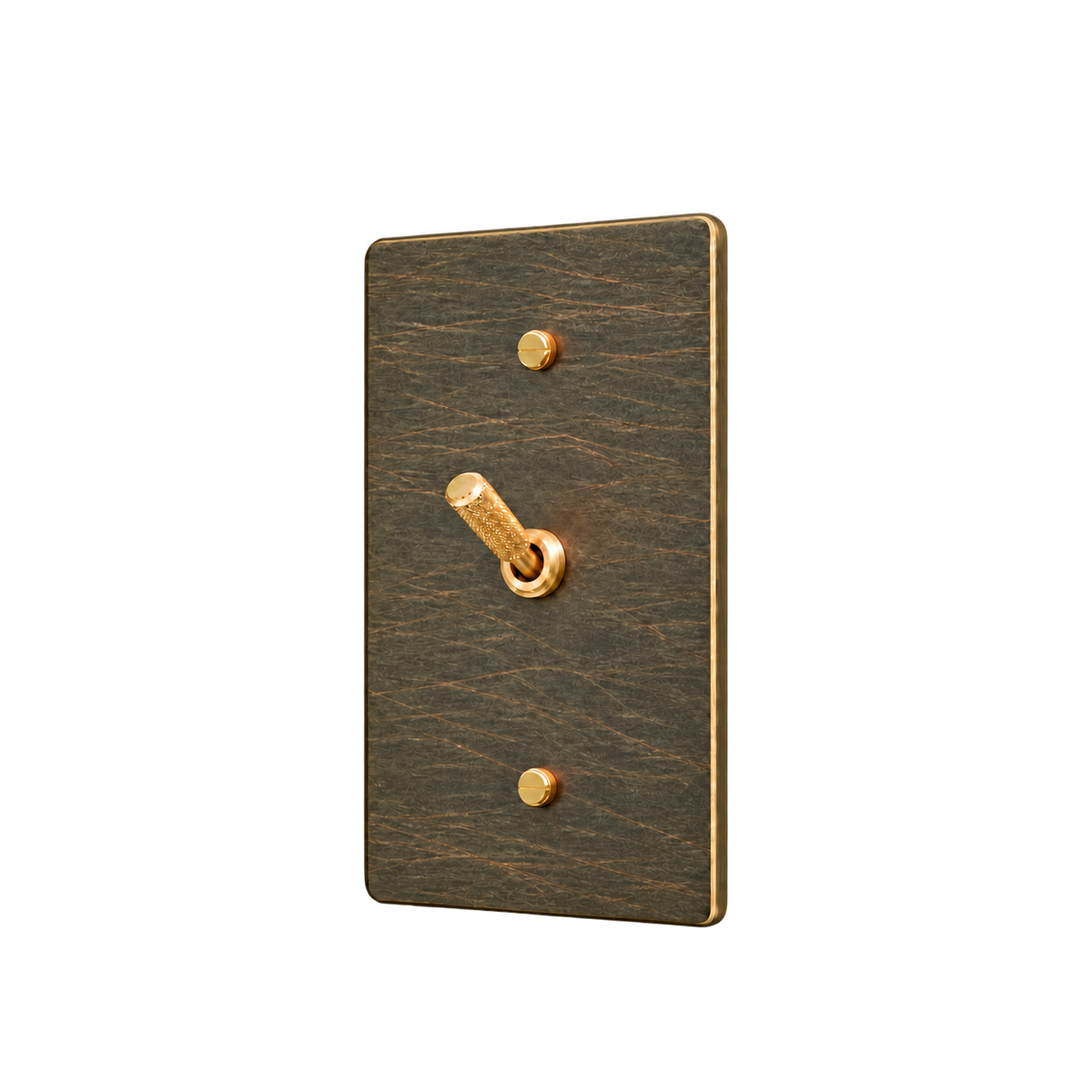 Brass Home Supply Knurled Brass Toggle Switch Plate — 1-Gang in Aged Bronze (Hand-Brushed)