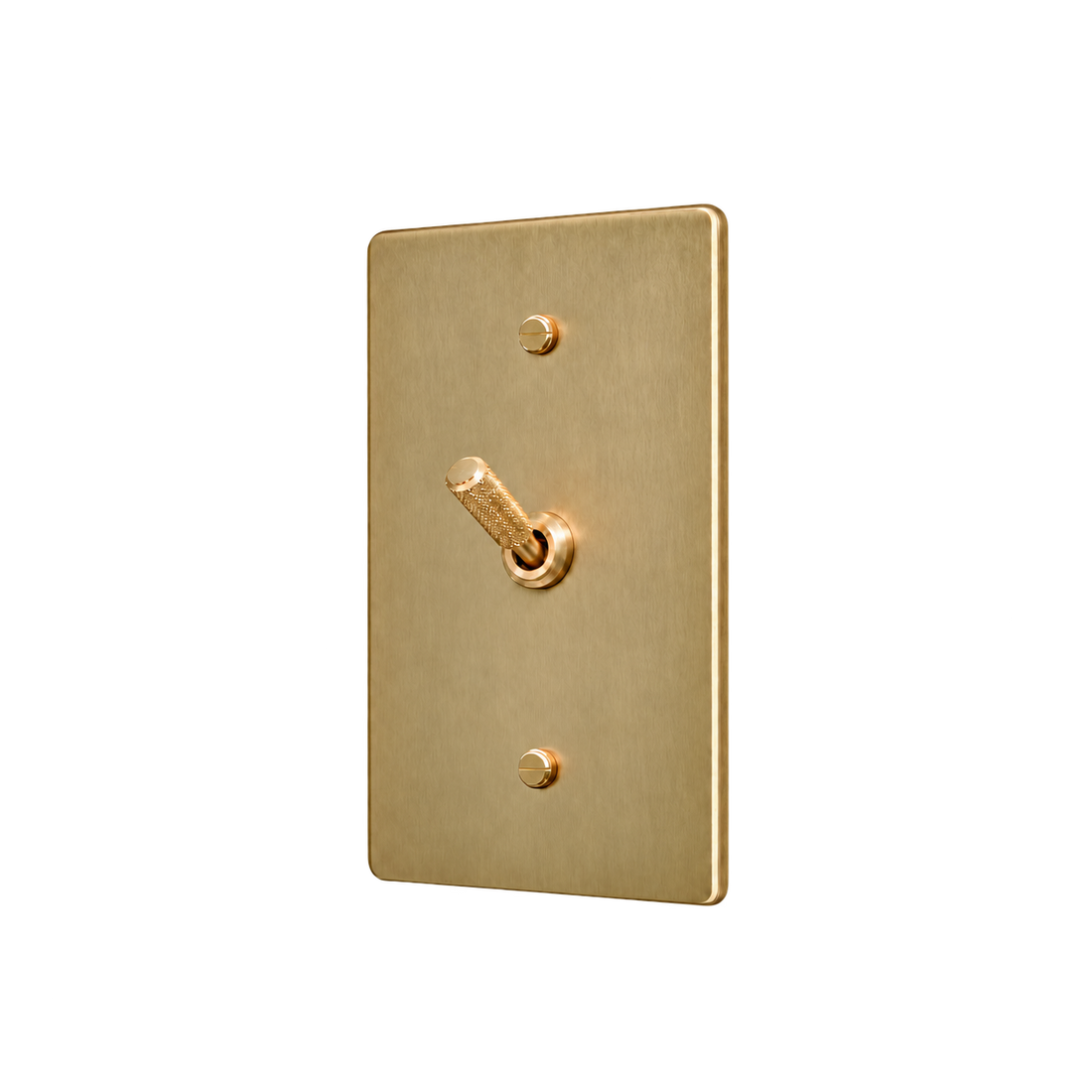 Brass Home Supply Knurled Brass Toggle Switch Plate — 1-Gang in Satin Brass