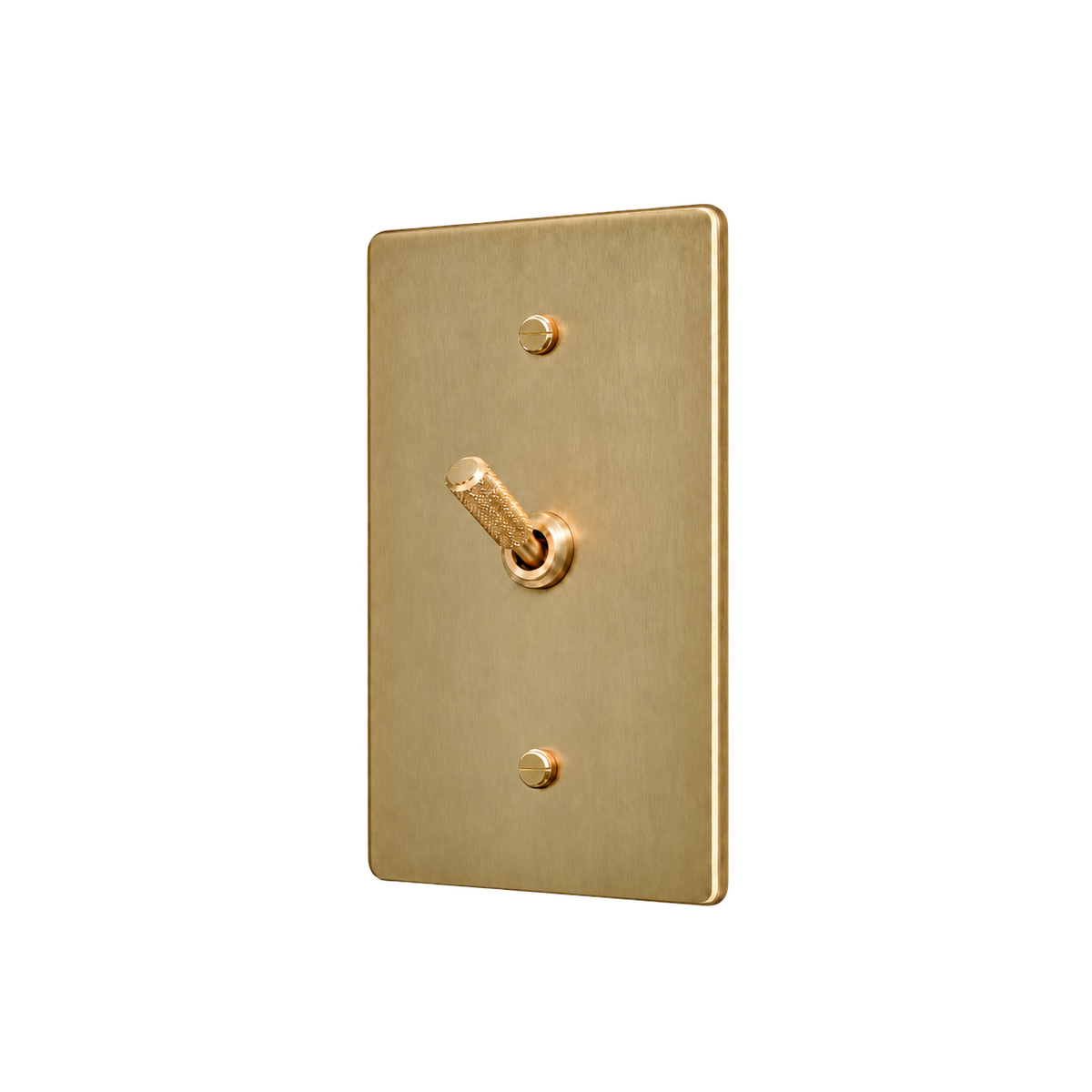 Brass Home Supply Knurled Brass Toggle Switch Plate — 1-Gang in Antique Brass (Hand-Brushed)