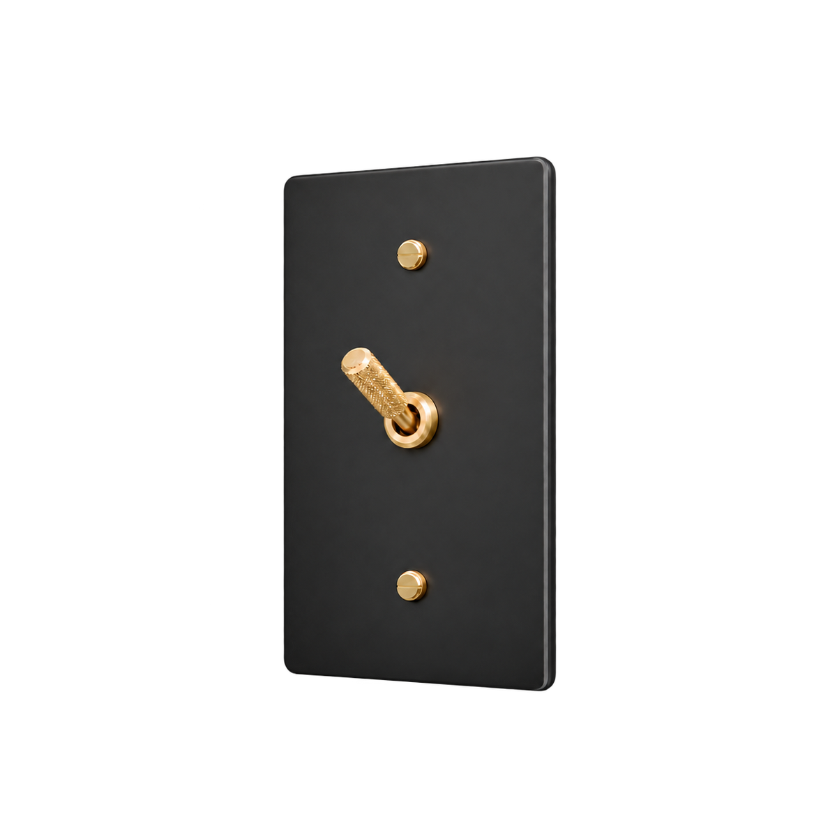Brass Home Supply Knurled Brass Toggle Switch Plate — 1-Gang in Matte Black