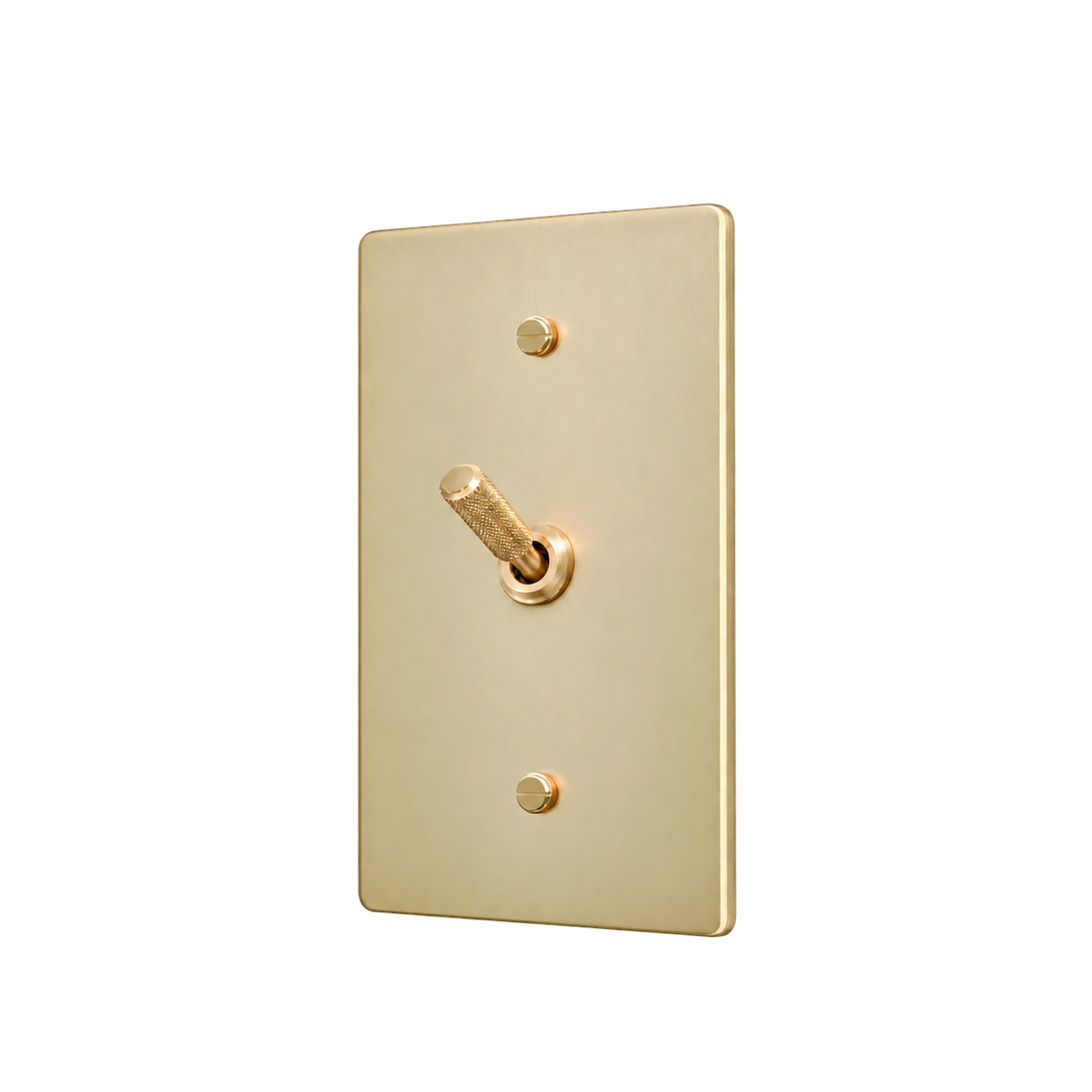 Brass Home Supply Knurled Brass Toggle Switch Plate — 1-Gang in Satin Brass