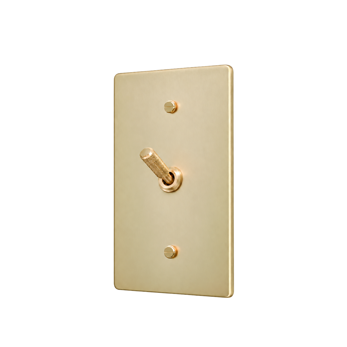 Brass Home Supply Knurled Brass Toggle Switch Plate — 1-Gang in Satin Brass