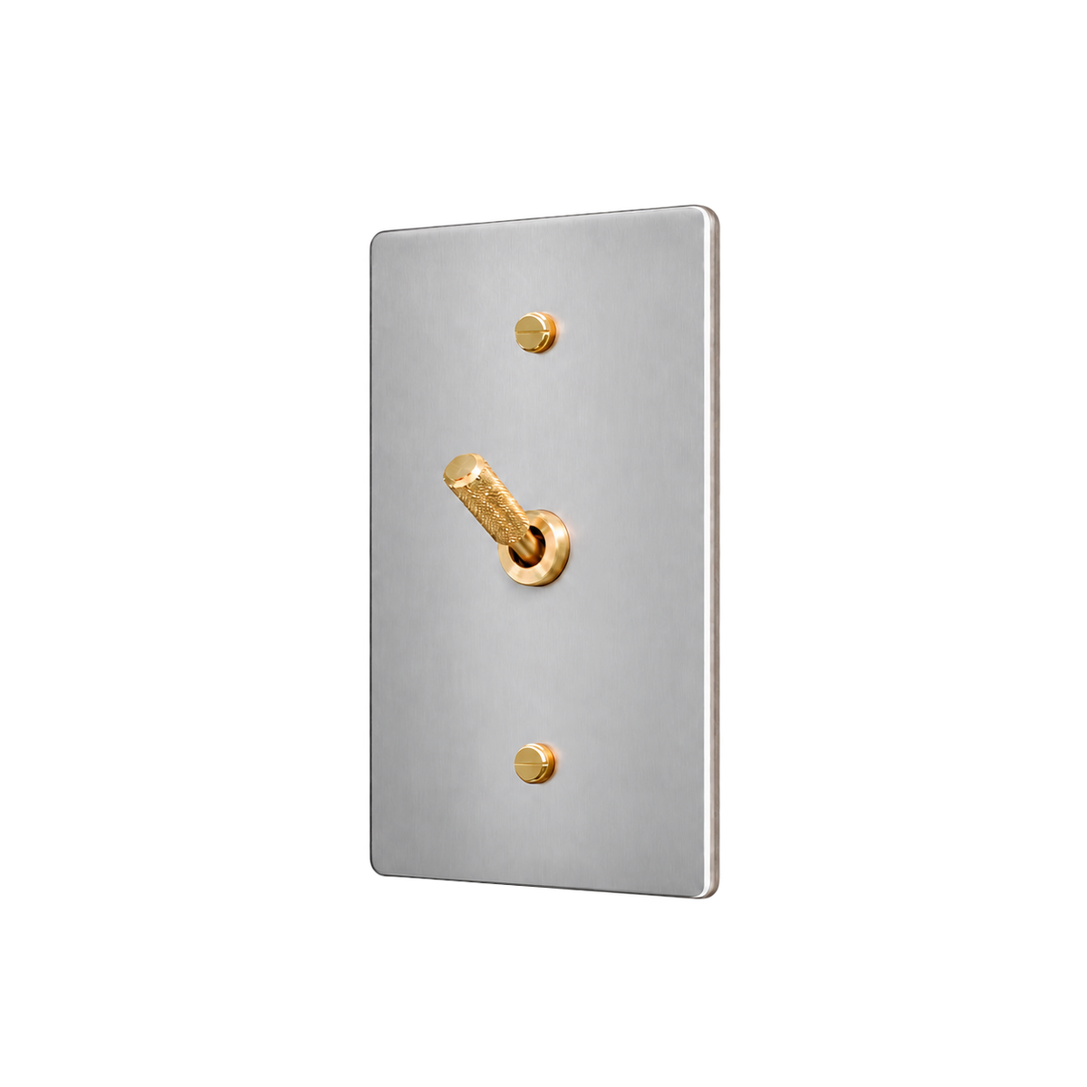Brass Home Supply Knurled Brass Toggle Switch Plate — 1-Gang in Stainless Steel