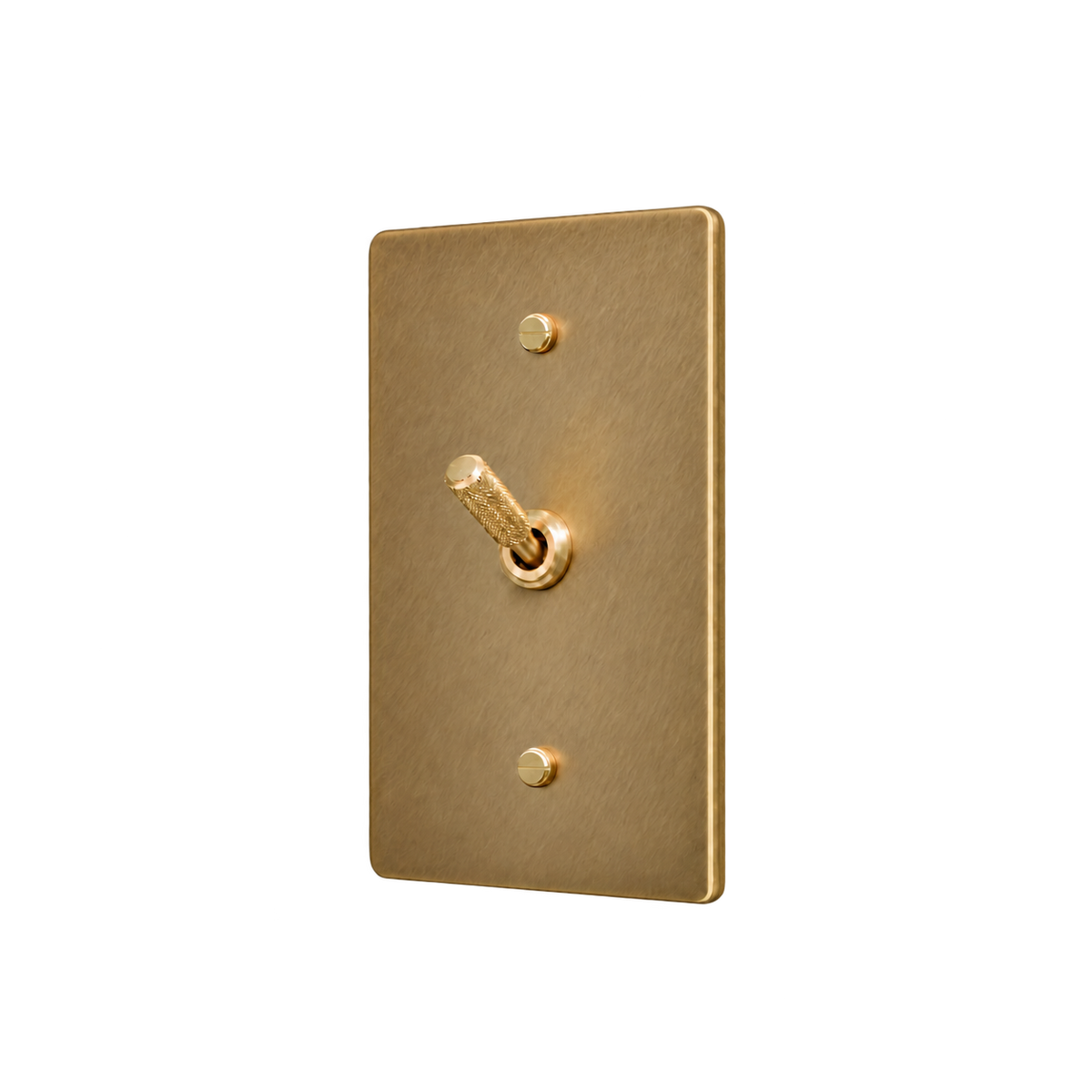 Brass Home Supply Knurled Brass Toggle Switch Plate — 1-Gang in Unlacquered Antique Brass (Hand-Brushed)