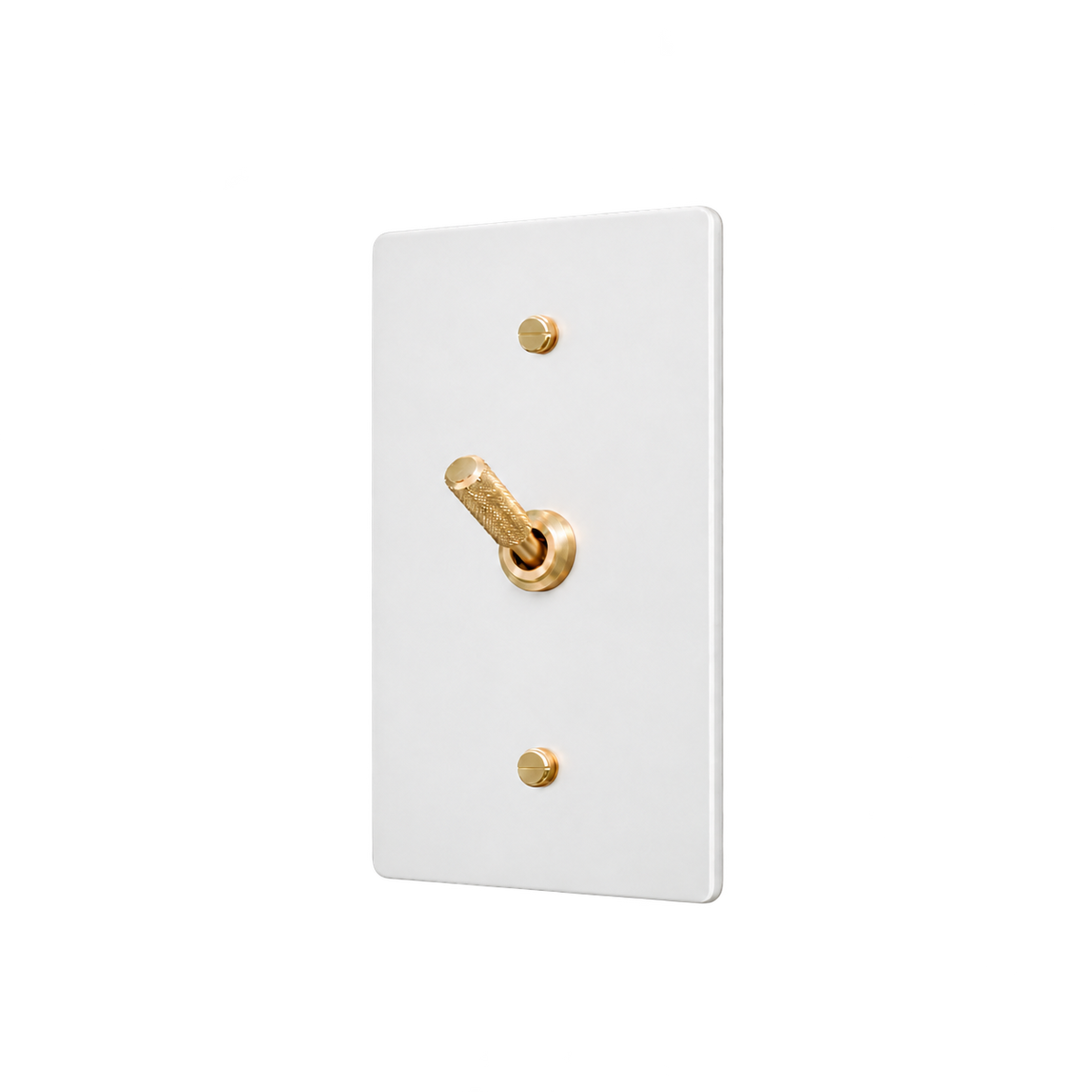 Brass Home Supply Knurled Brass Toggle Switch Plate — 1-Gang in White