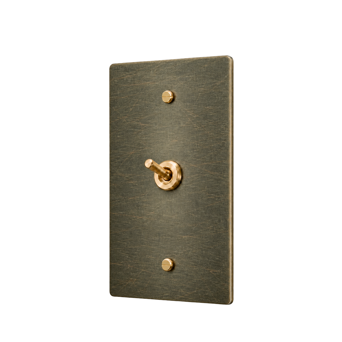 Brass Home Supply Brass Retro Toggle Switch Plate — 1-Gang in Aged Bronze (Hand-Brushed)