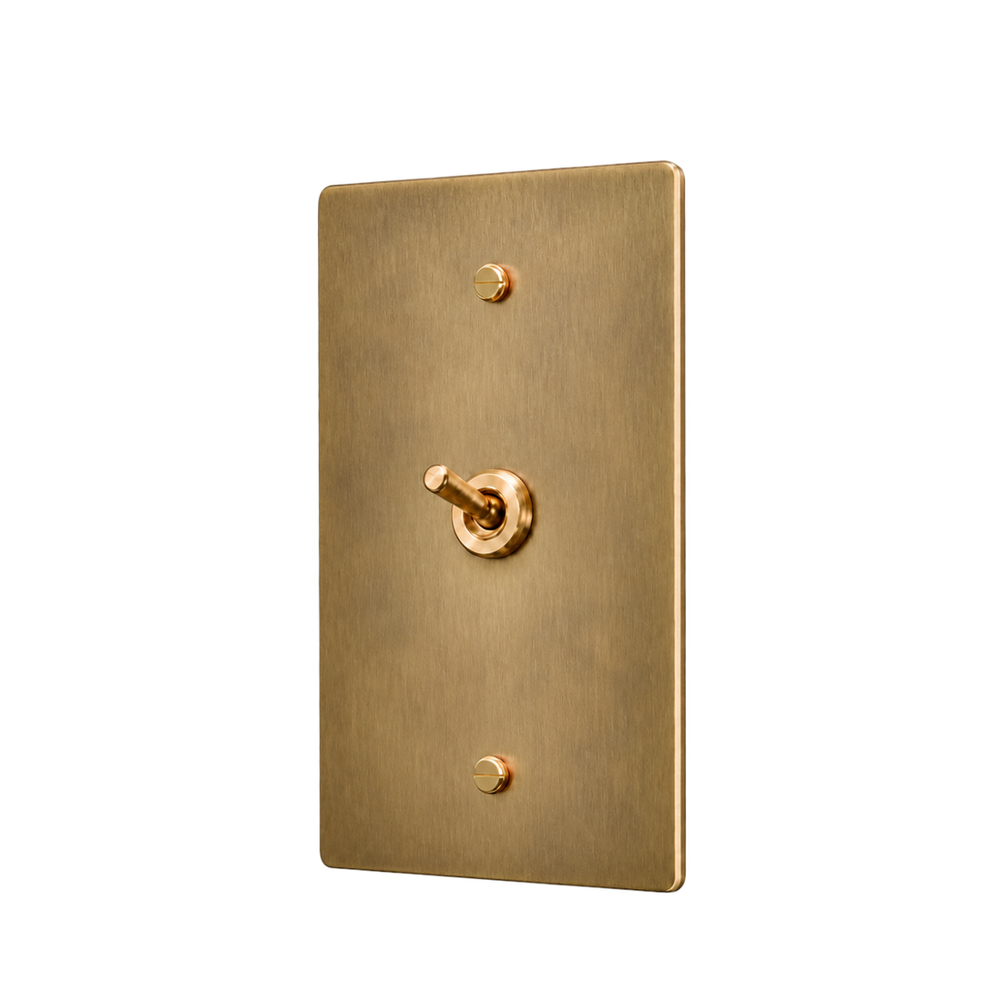 Brass Home Supply Brass Retro Toggle Switch Plate — 1-Gang in Satin Brass
