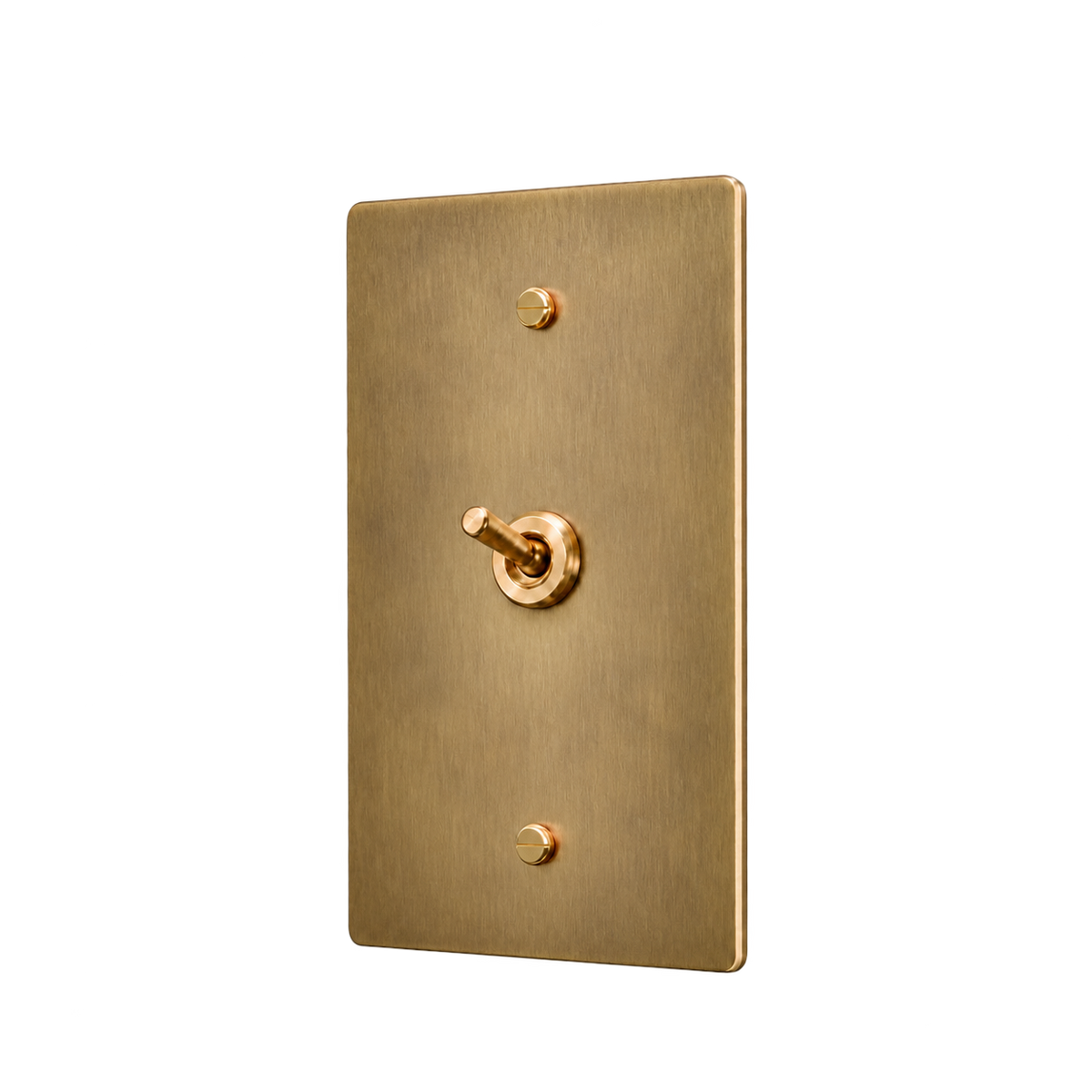 Brass Home Supply Brass Retro Toggle Switch Plate — 1-Gang in Antique Brass (Hand-Brushed)
