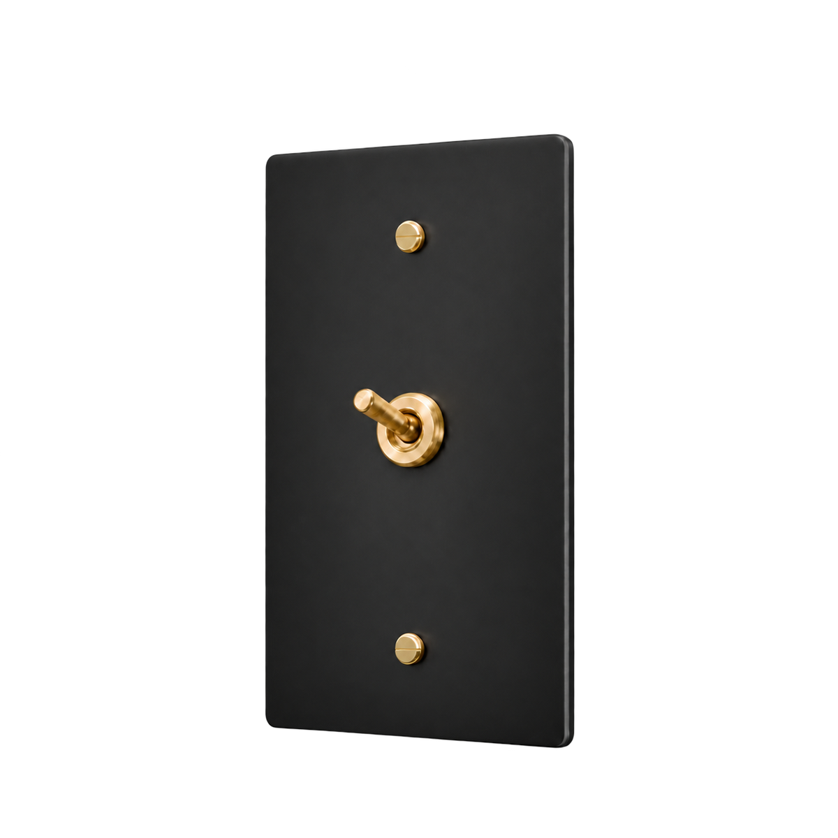 Brass Home Supply Brass Retro Toggle Switch Plate — 1-Gang in Matte Black