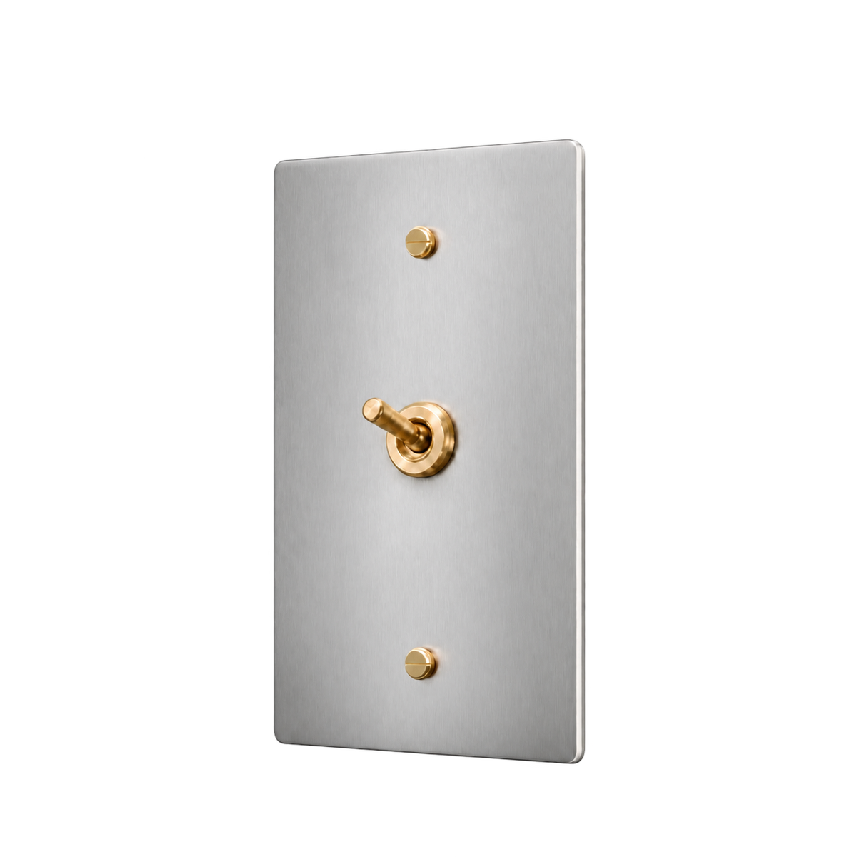 Brass Home Supply Brass Retro Toggle Switch Plate — 1-Gang in Stainless Steel & Brass