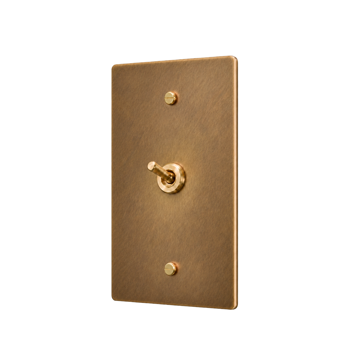 Brass Home Supply Brass Retro Toggle Switch Plate — 1-Gang in Unlacquered Antique Brass (Hand-Brushed)