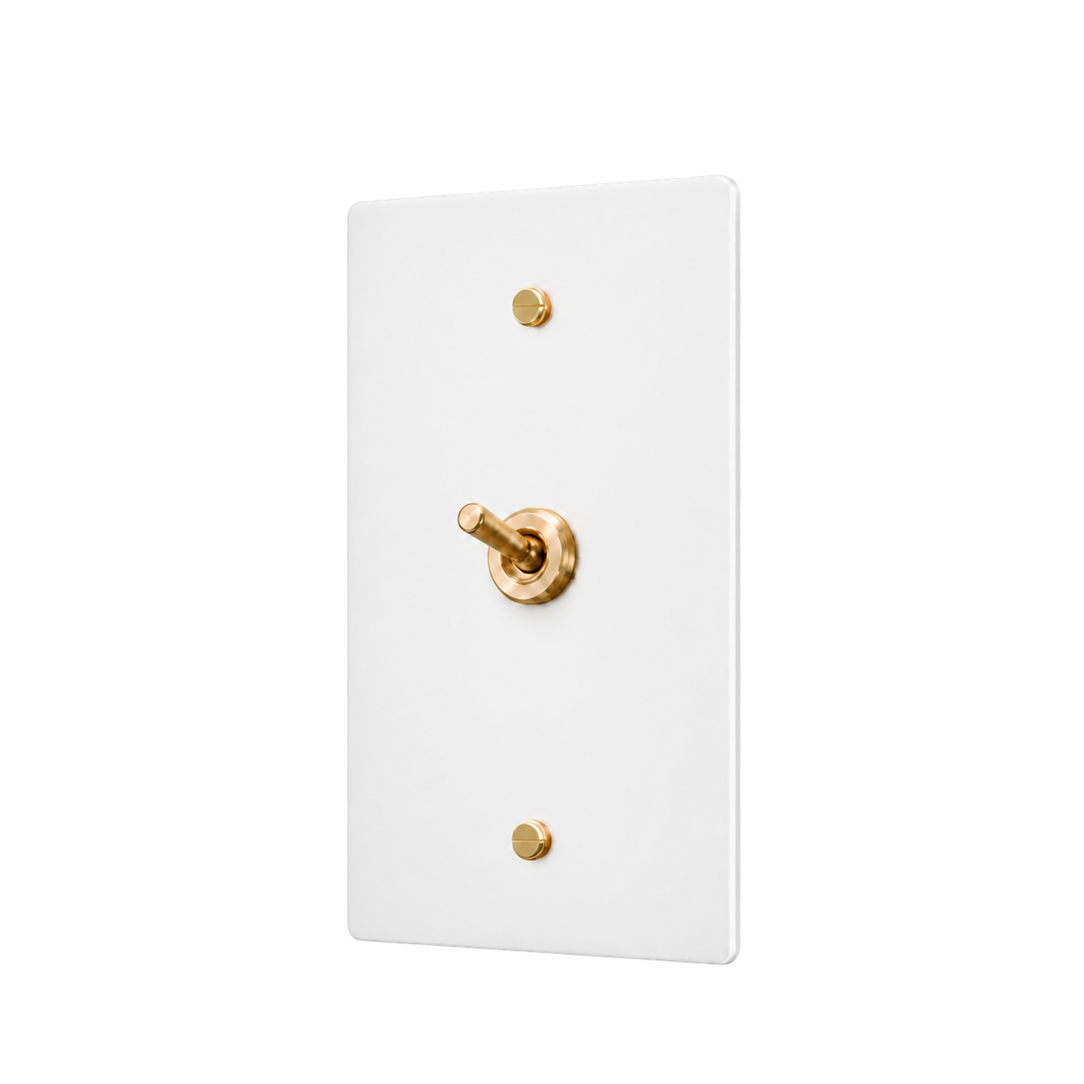 Brass Home Supply Brass Retro Toggle Switch Plate — 1-Gang in White