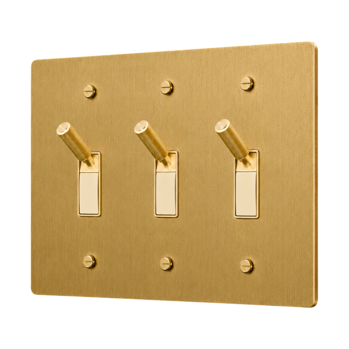 3-Gang Solid Brass Toggle Light Switch