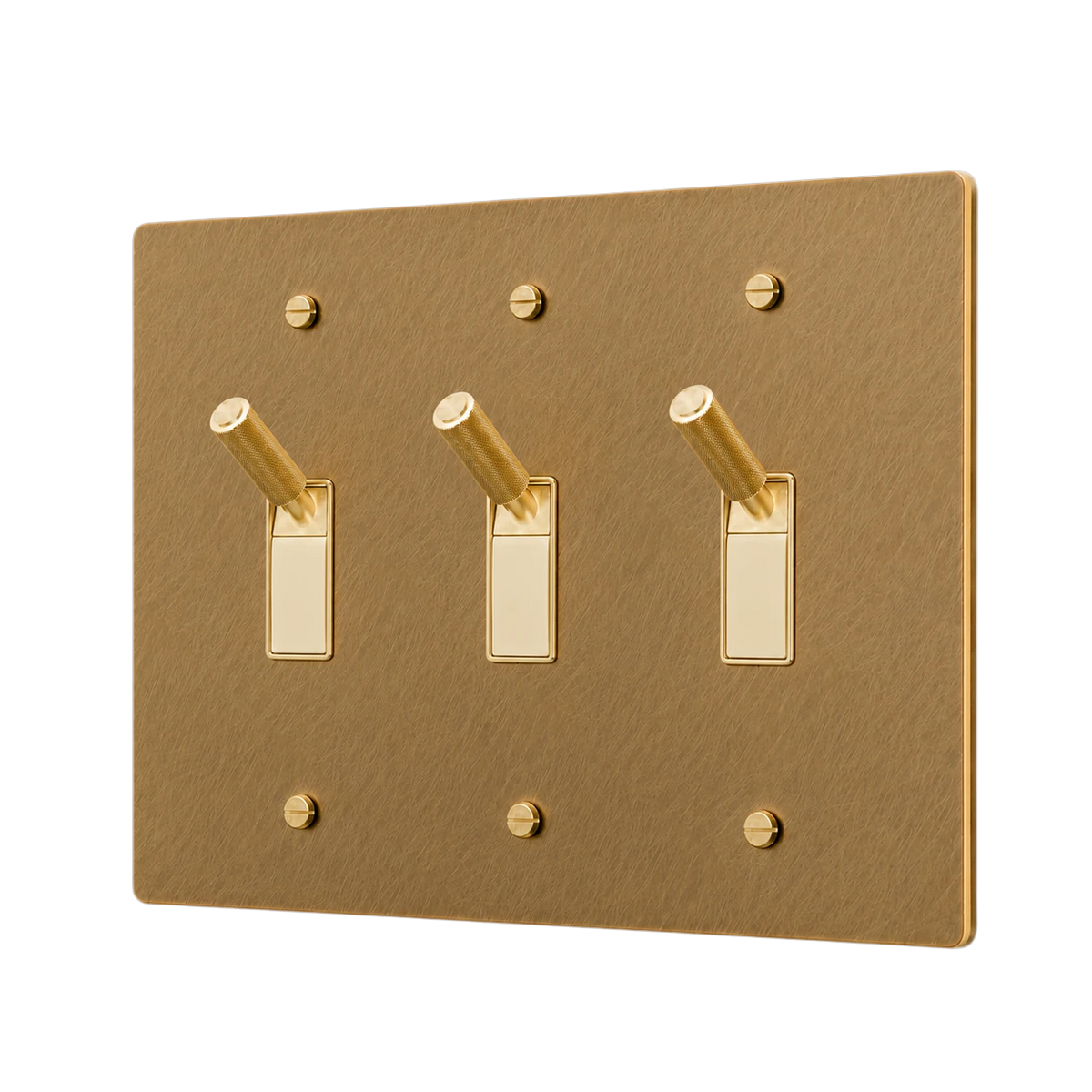 3-Gang Solid Brass Toggle Light Switch
