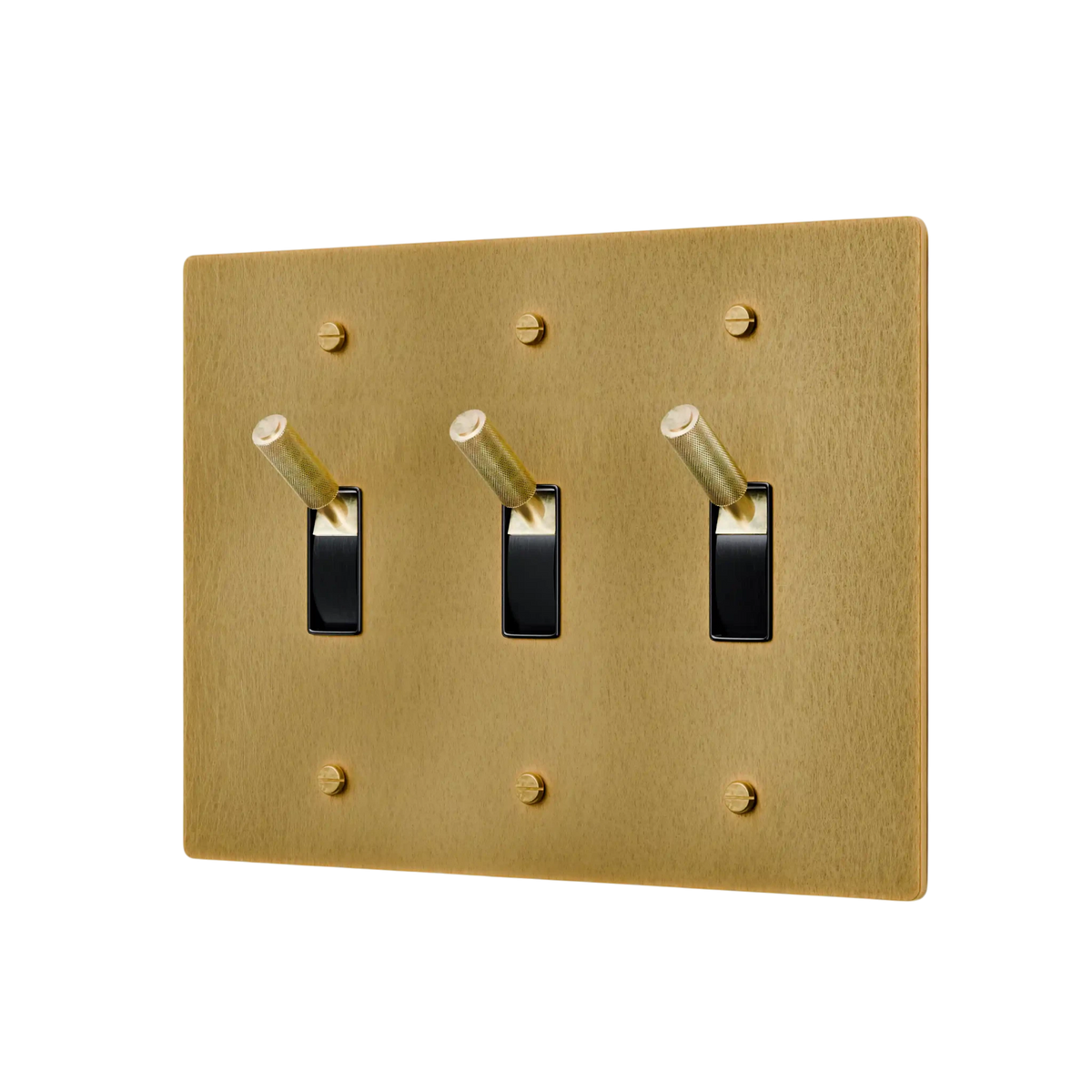 3-Gang Solid Brass Toggle Light Switch