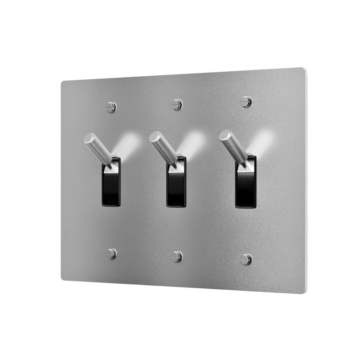 3-Gang Solid Brass Toggle Light Switch