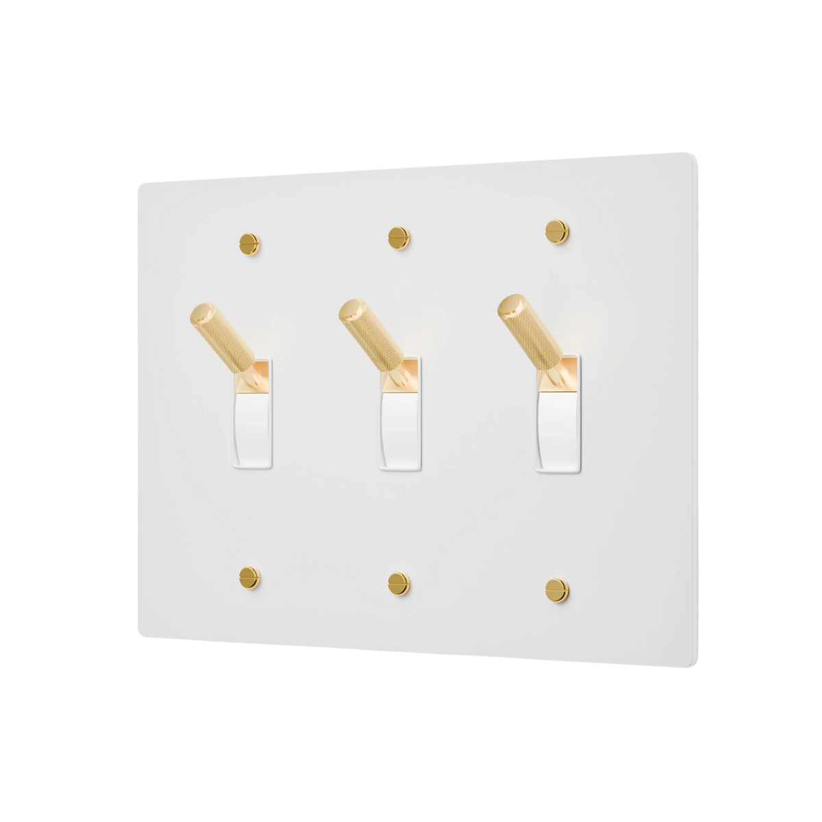 3-Gang Solid Brass Toggle Light Switch