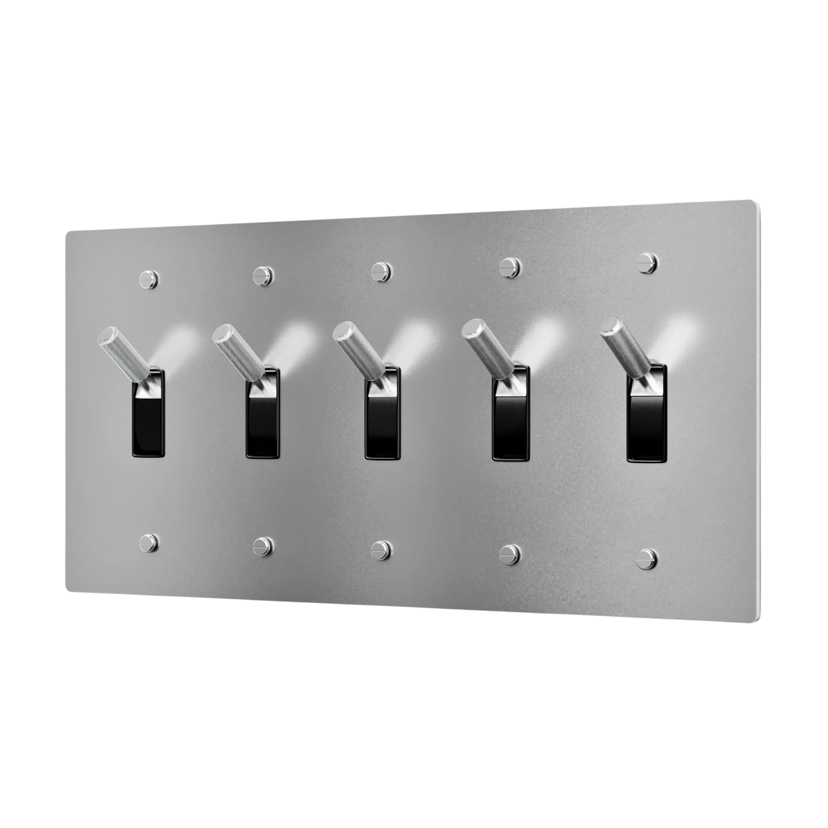 5-Gang Solid Brass Toggle Light Switch