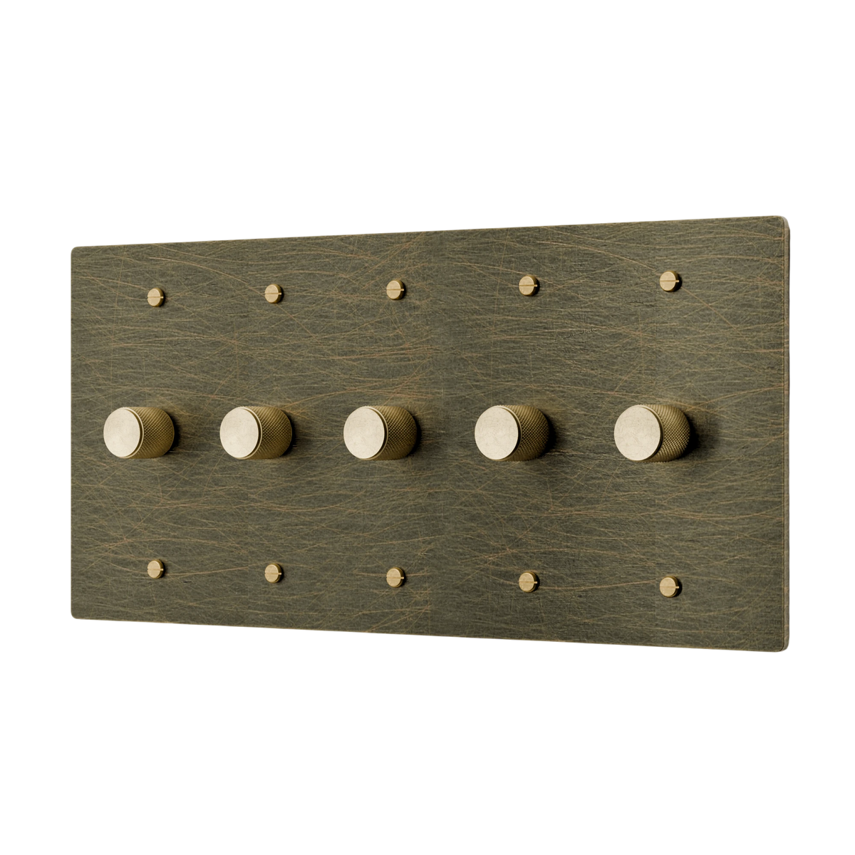 5-Gang Solid Brass Rotary Dimmer Switch