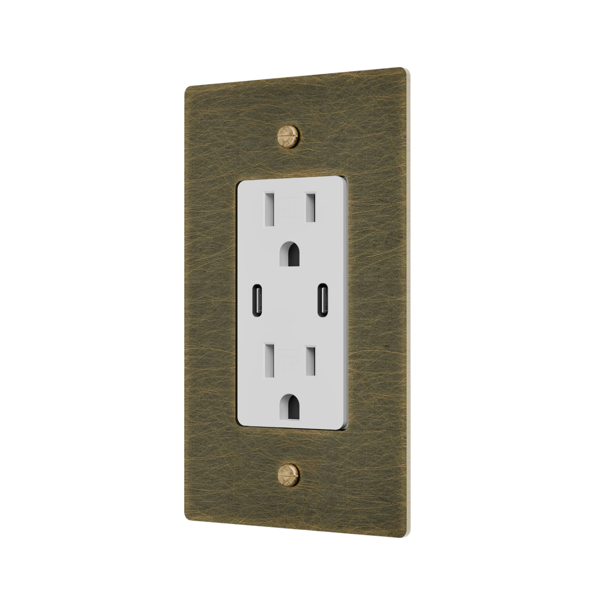 1-Gang Solid Brass Dual USB-C Outlet