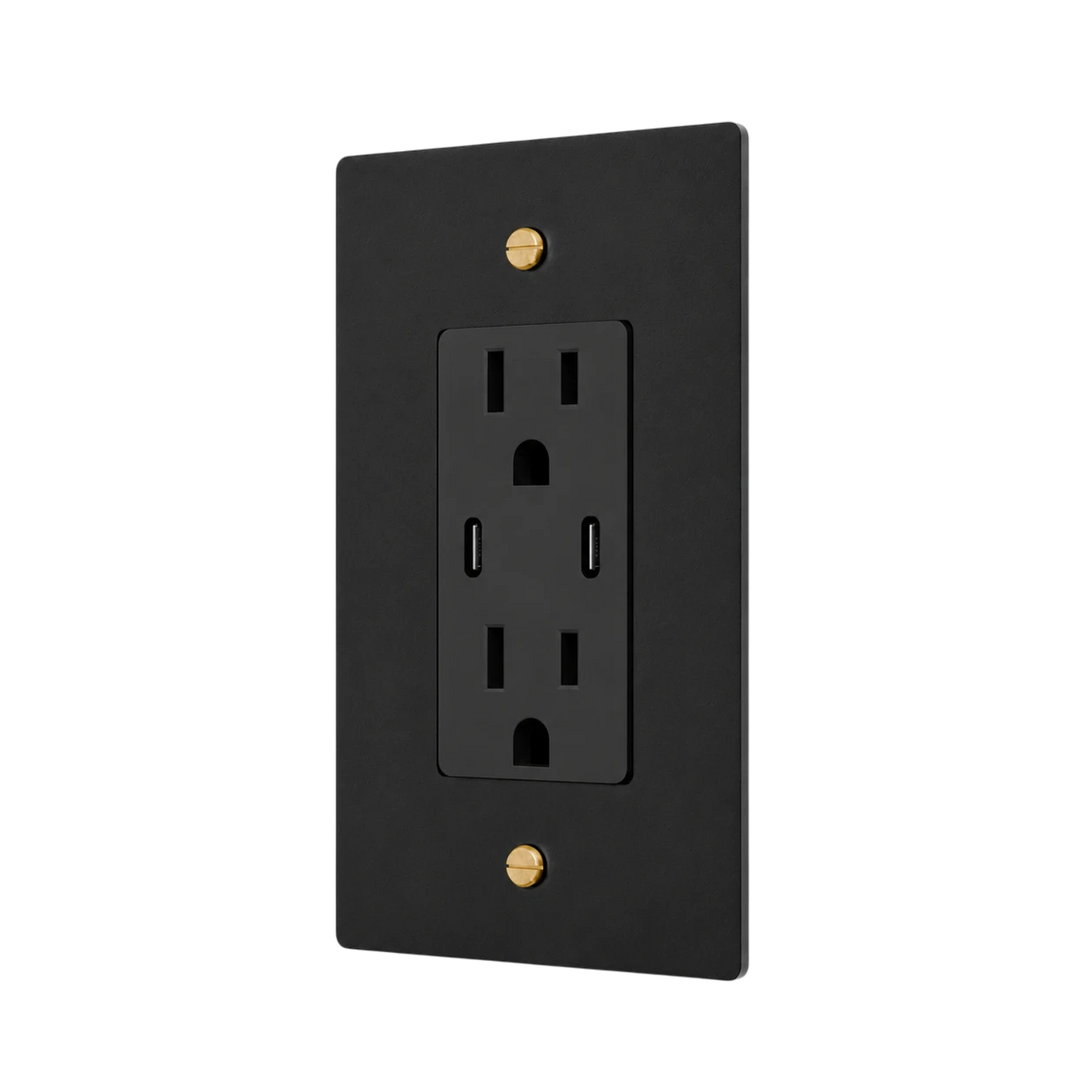 1-Gang Solid Brass Dual USB-C Outlet