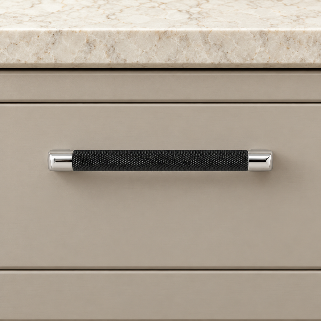 Modern Minimalist Cabinet Pull & Knob — Two-Tone Black & Nickel Finish — approved main product image