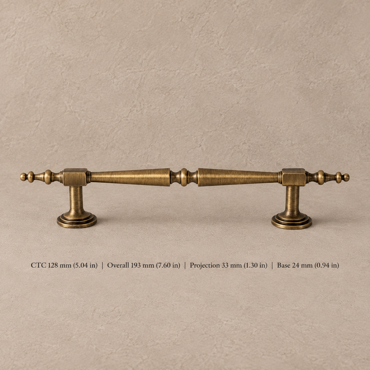 Solid Brushed Antique Brass Cabinet Pull & Knob — Luxury Modern Design — pull-128