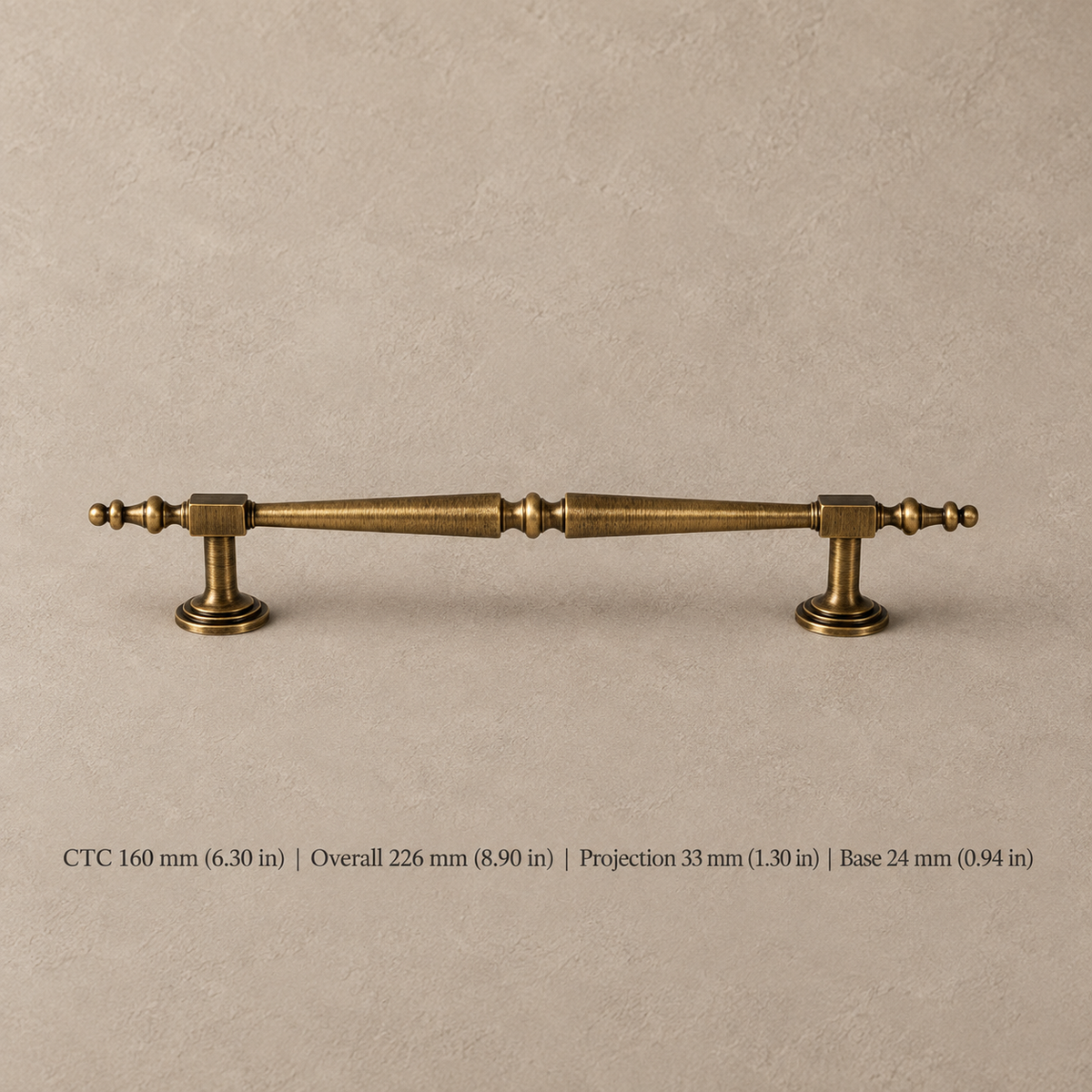 Solid Brushed Antique Brass Cabinet Pull & Knob — Luxury Modern Design — pull-160
