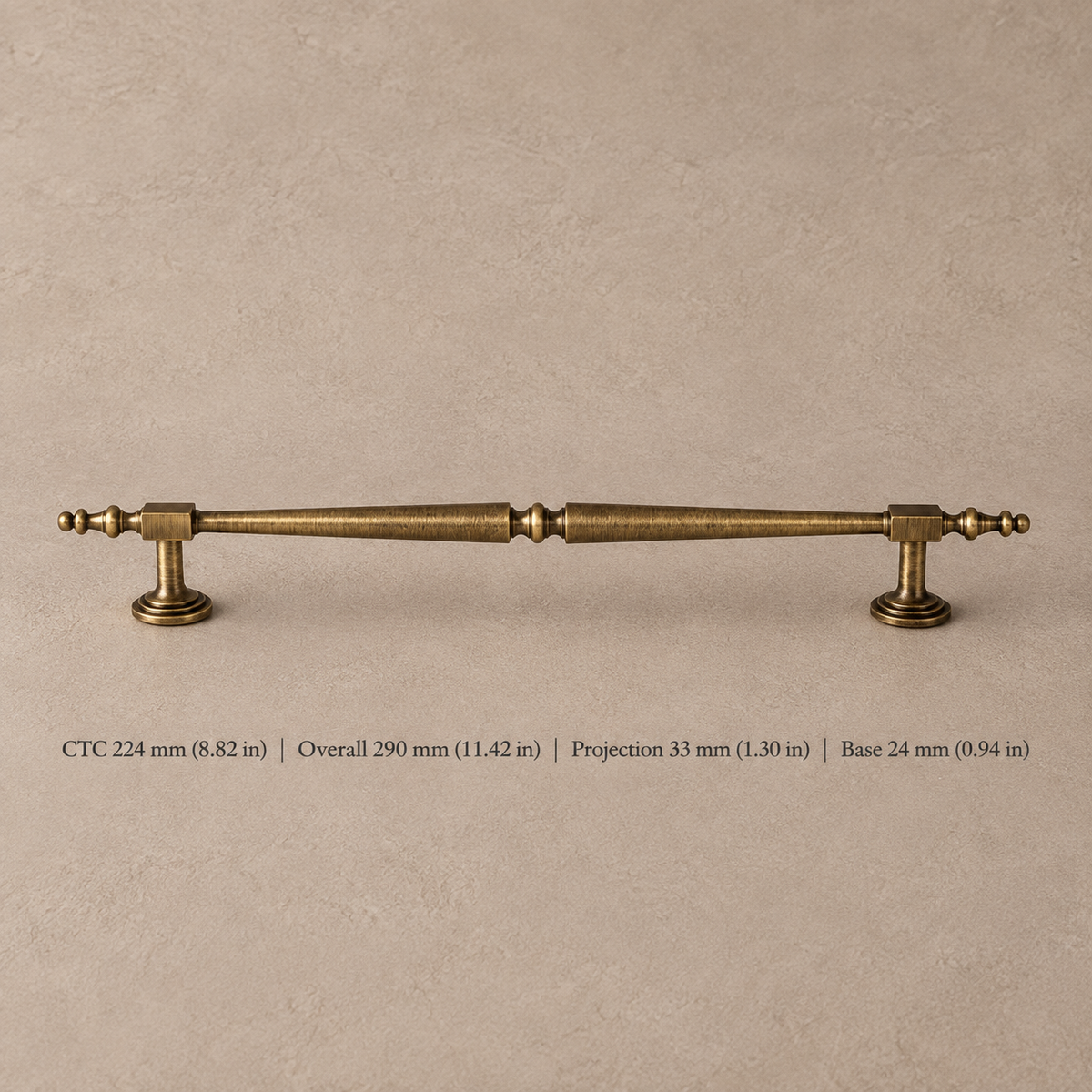 Solid Brushed Antique Brass Cabinet Pull & Knob — Luxury Modern Design — pull-224