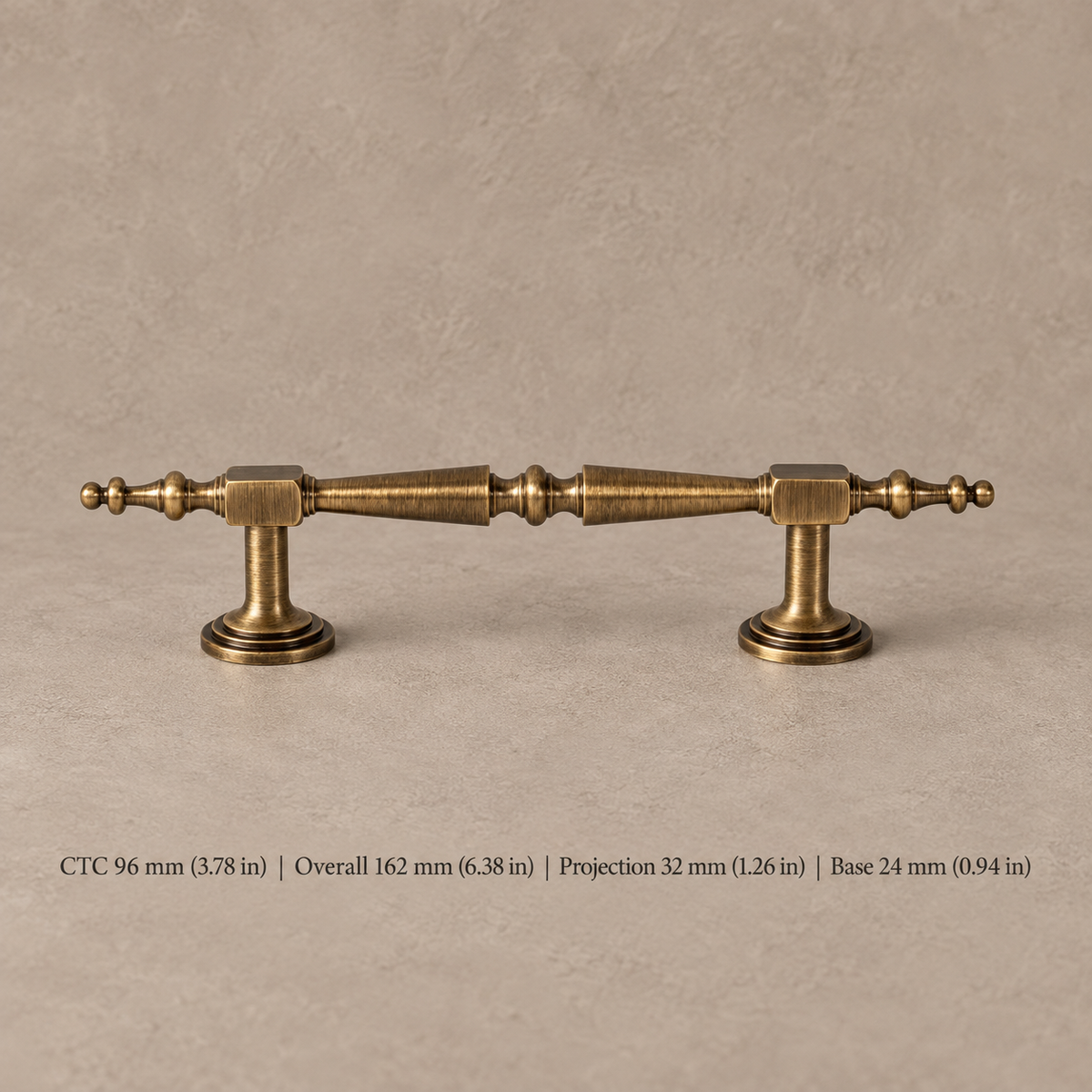 Solid Brushed Antique Brass Cabinet Pull & Knob — Luxury Modern Design — pull-96