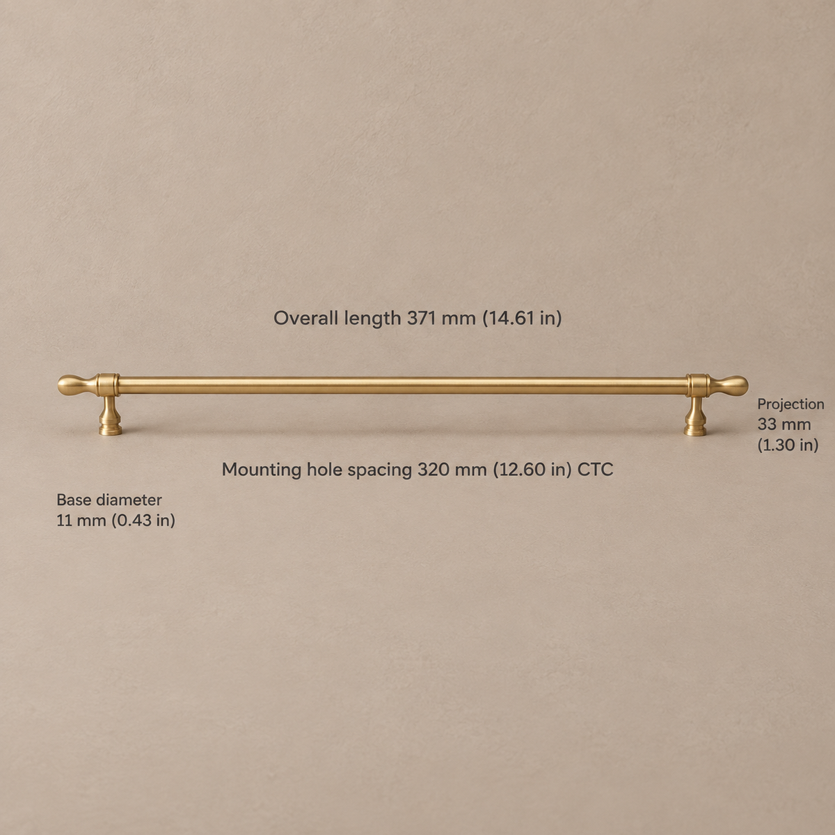Brushed Brass Drop-Shaped Solid Brass Cabinet Pulls & Knobs — pull-320