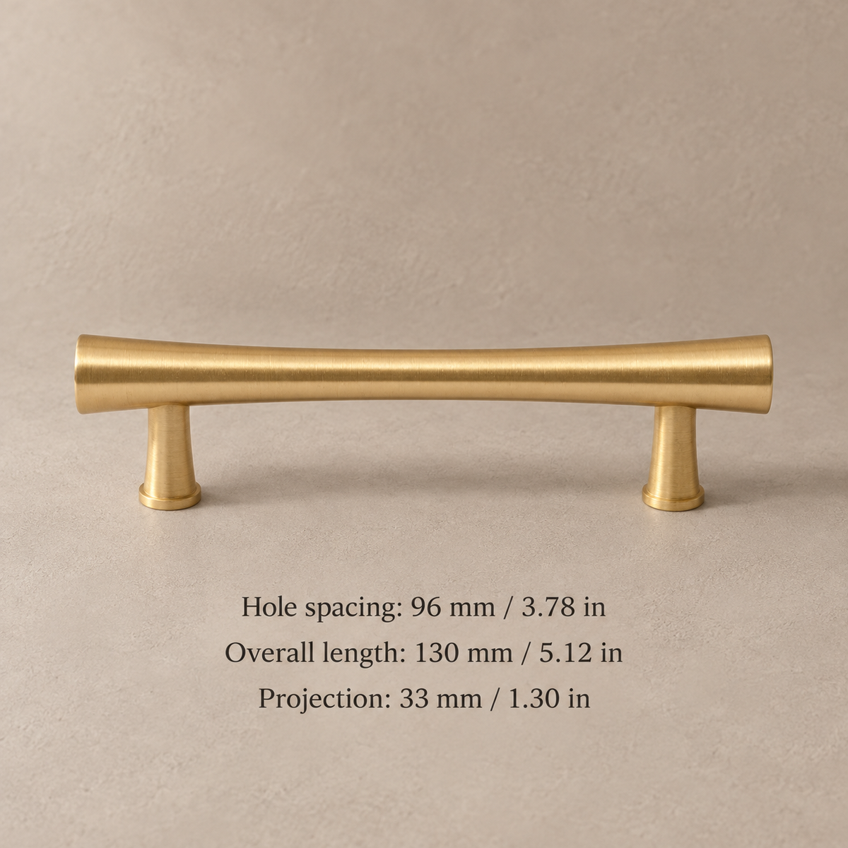 Solid Brushed Brass Cabinet Pull & Knob — High-End Modern Design — 96mm