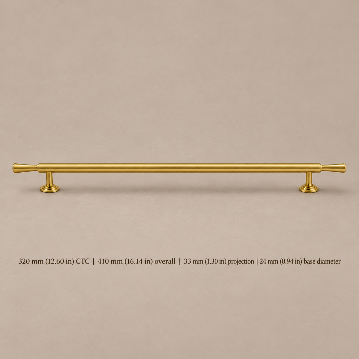 Modern Solid Brushed Brass Cabinet Pull & T-Bar Knob — pull-320mm