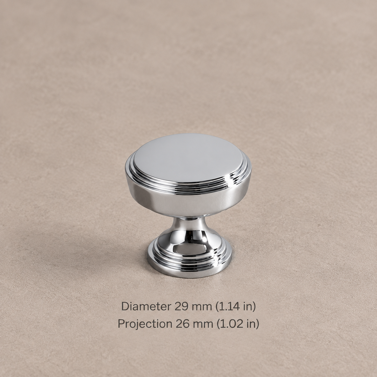 Chrome Brass Modern Solid Brass Cabinet Pulls & Knobs — chrome-knob-29