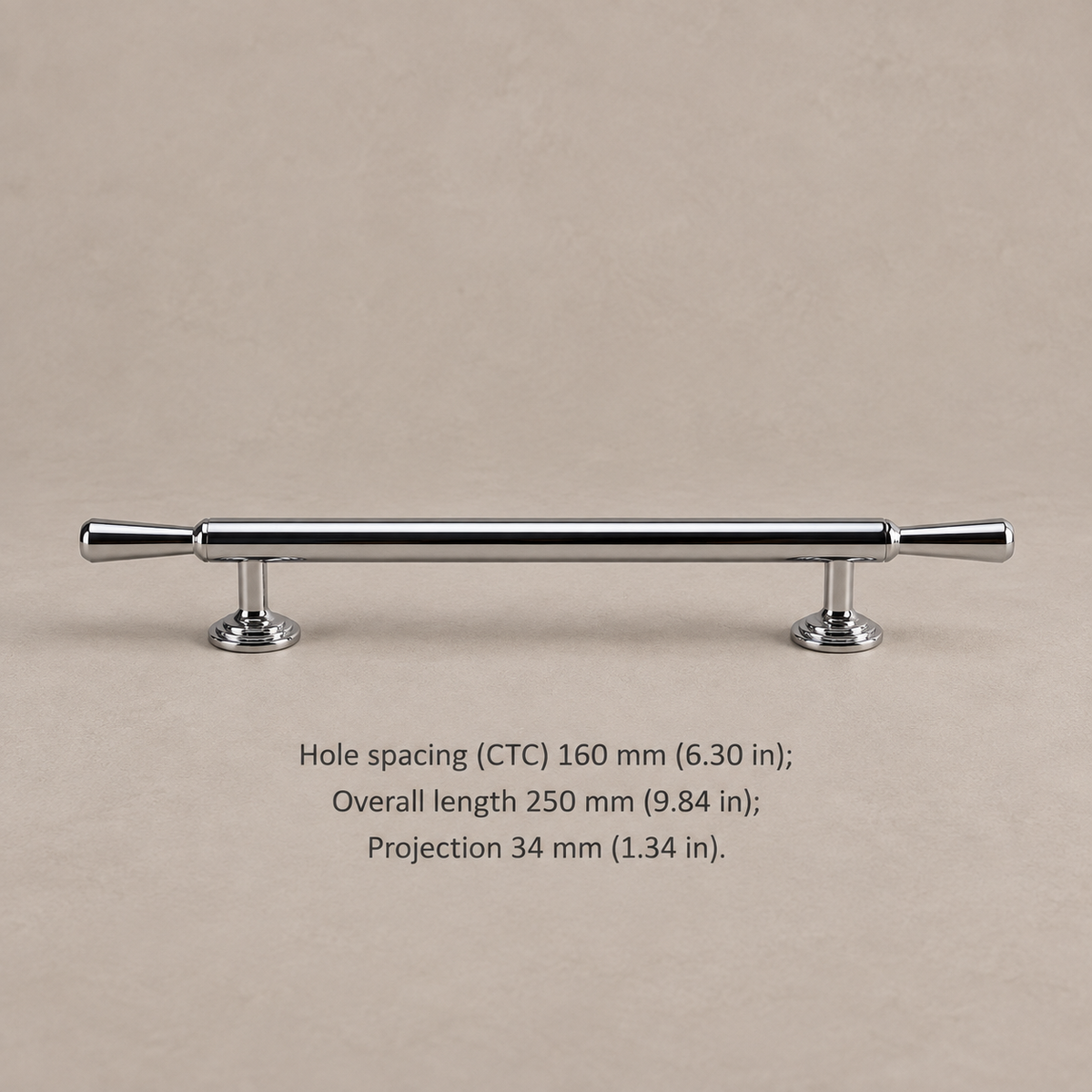 Chrome Brass Modern Solid Brass Cabinet Pulls & Knobs — chrome-pull-160