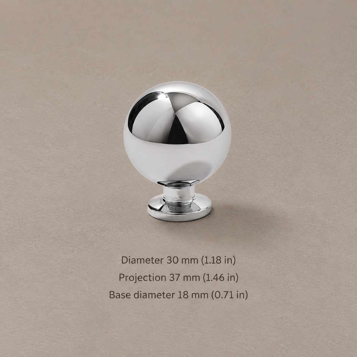 Turned Spindle Cabinet Pull & Knob — Chrome Silver — ball-knob-30mm