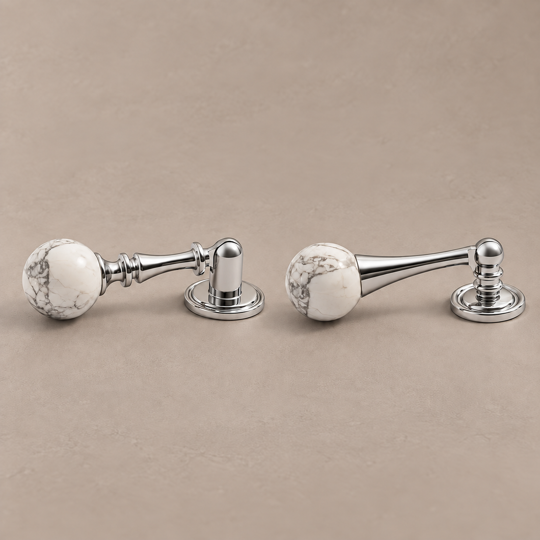 Solid Brass Crystal Cabinet Knob & Pendant Pull — Natural Stone on a deep olive studio background
